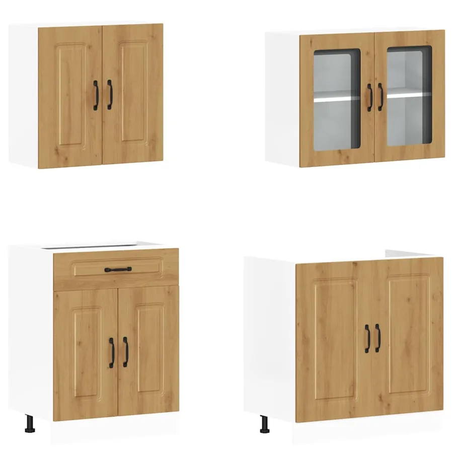Ensemble d'armoires de cuisine 4 pcs Kalmar bois d'ingénierie - 4