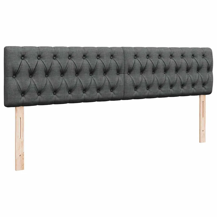 Cadre de lit ottoman avec matelas gris foncé 160x200cm tissu - 10