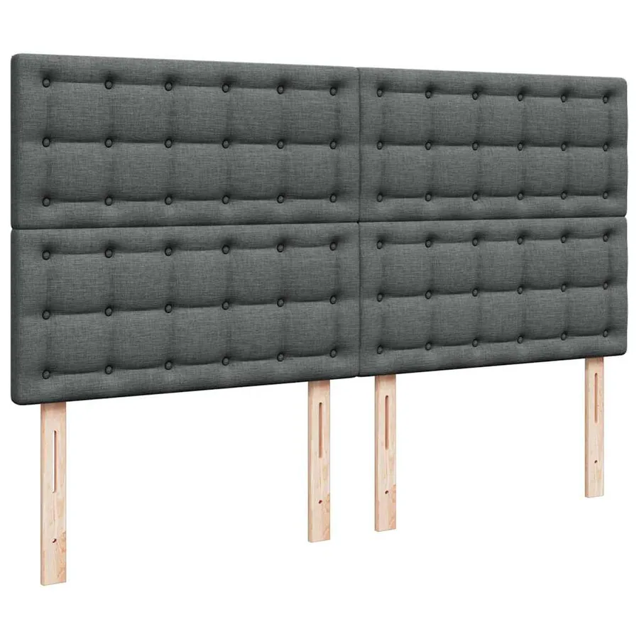 Cadre de lit ottoman avec matelas gris foncé 160x200cm tissu - 10