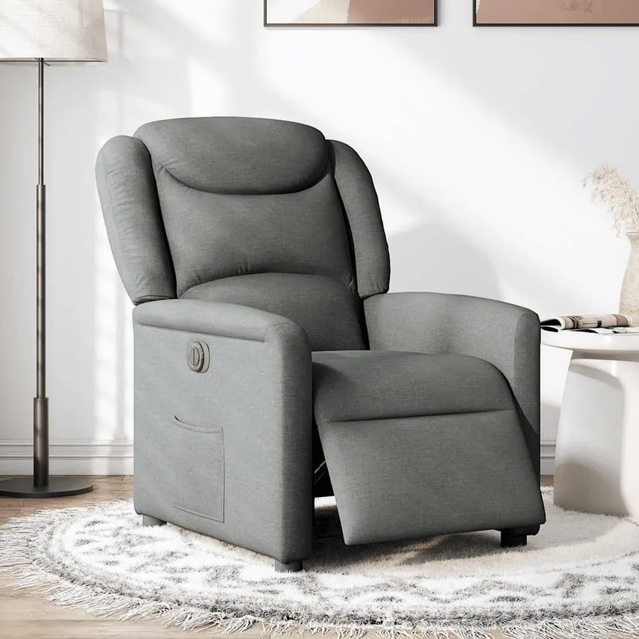 Fauteuil inclinable électrique Gris foncé Tissu - 2