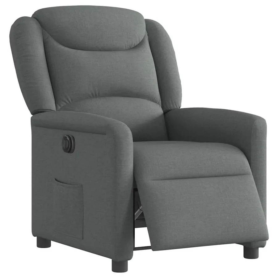 Fauteuil inclinable électrique Gris foncé Tissu - 3