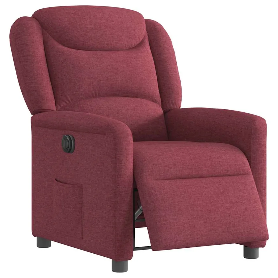 Fauteuil inclinable électrique Rouge bordeaux Tissu - 3