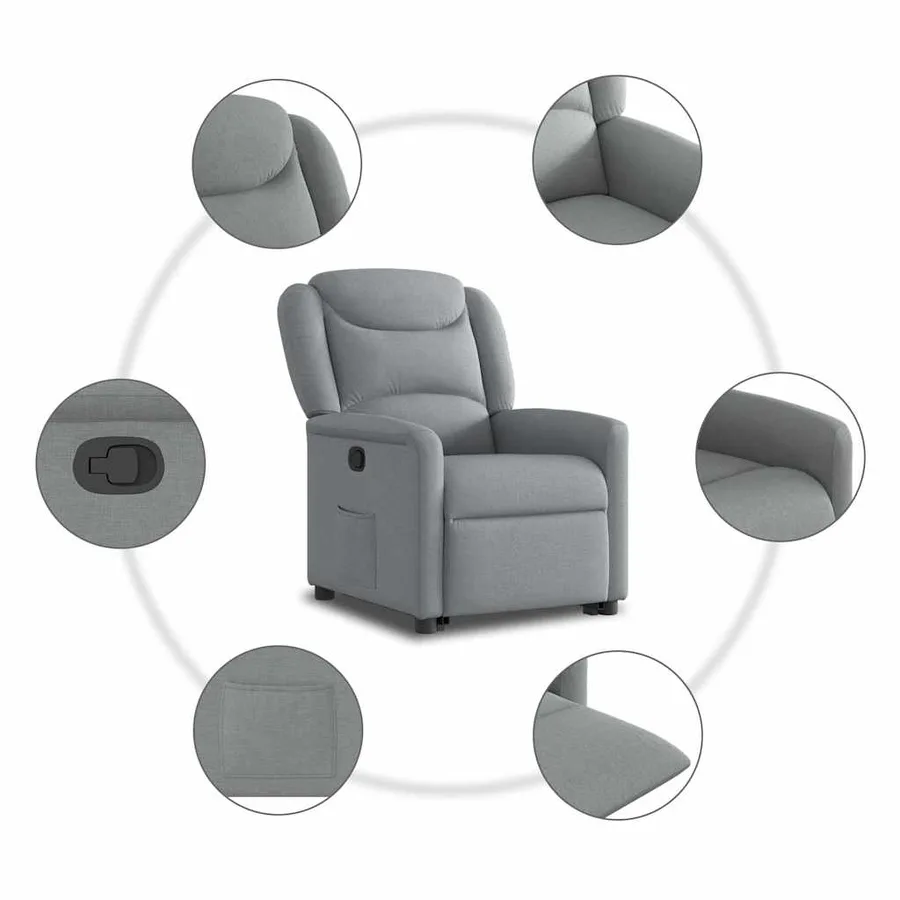 Fauteuil inclinable Gris clair Tissu - 10