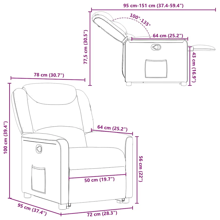 Fauteuil inclinable Gris clair Tissu - 15