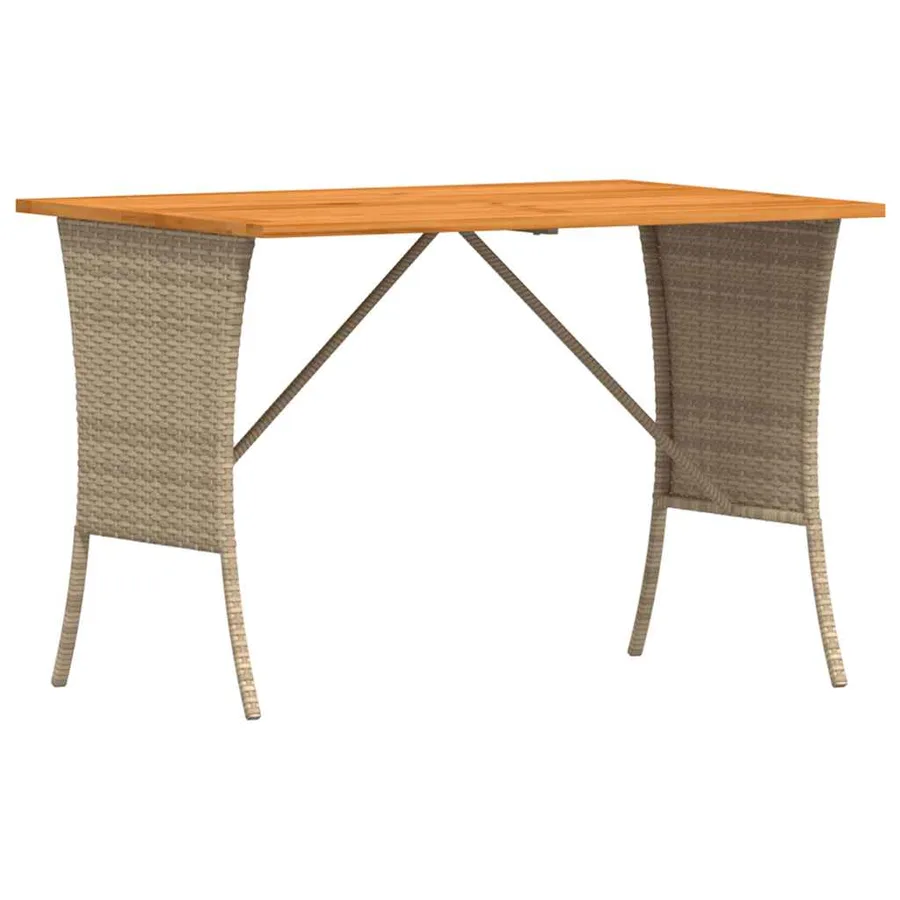 Table de jardin avec dessus en bois d'acacia beige 105x75x72 cm - 7