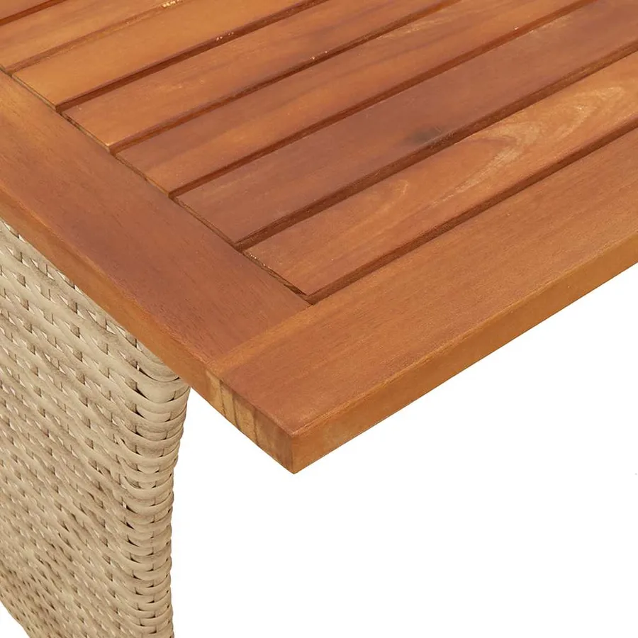 Table de jardin avec dessus en bois d'acacia beige 105x75x72 cm - 9