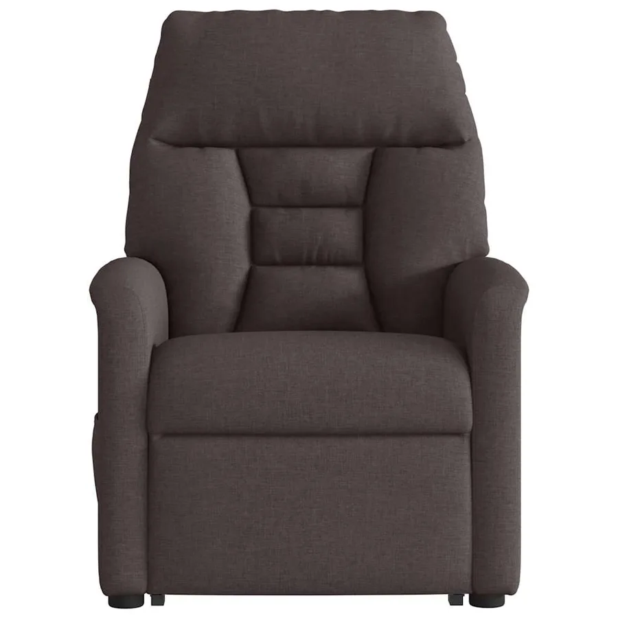 Fauteuil inclinable de massage Marron foncé Tissu - 5