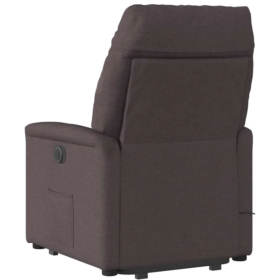 Fauteuil inclinable de massage Marron foncé Tissu - 7