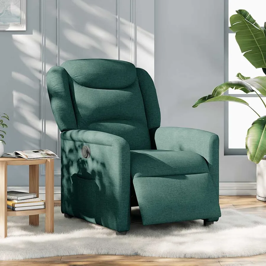 Fauteuil inclinable électrique Vert foncé Tissu - 2