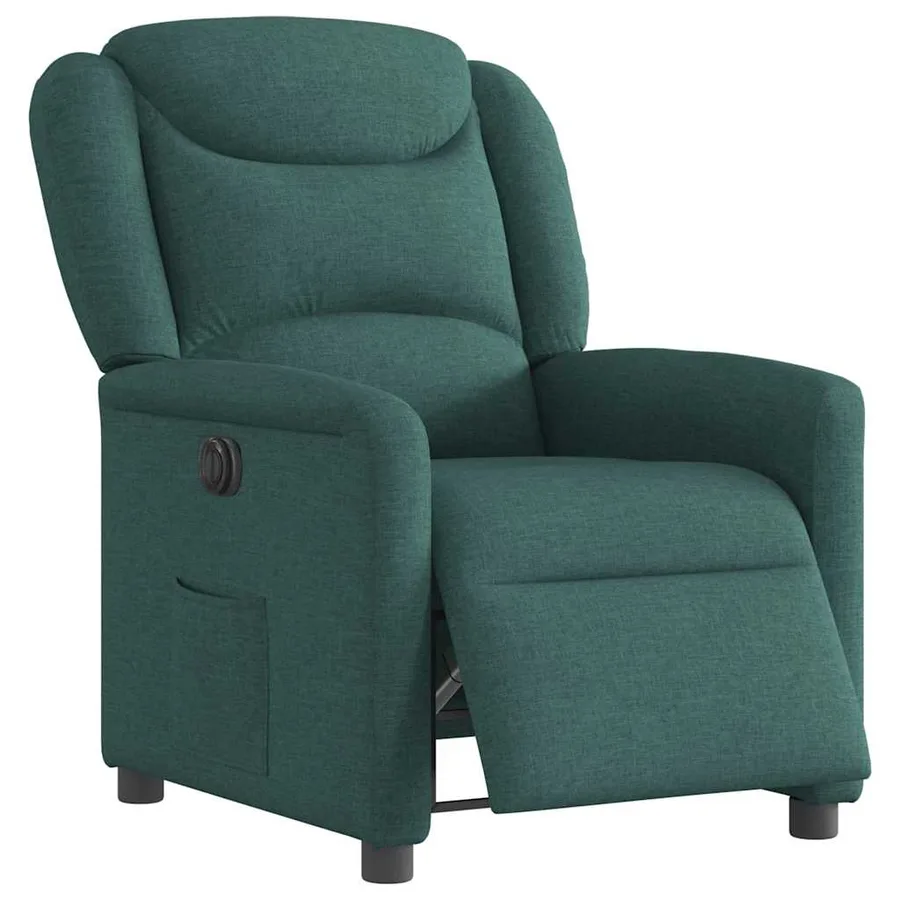 Fauteuil inclinable électrique Vert foncé Tissu - 3