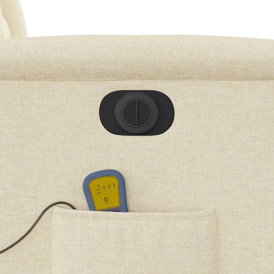 Fauteuil inclinable de massage électrique Crème Tissu - 12