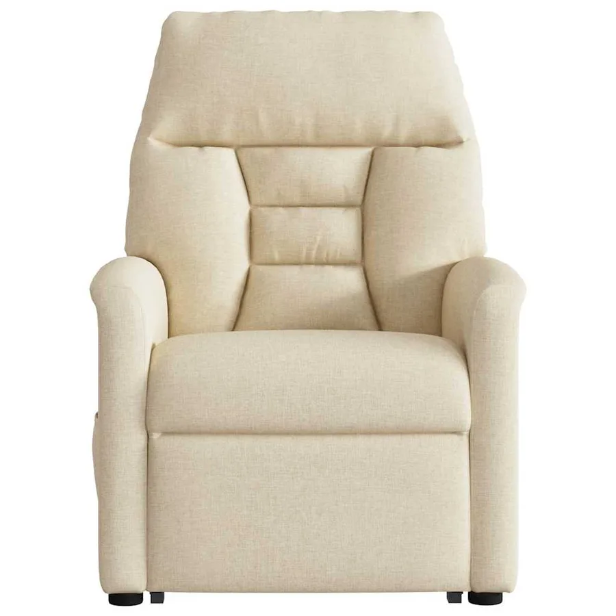 Fauteuil inclinable de massage électrique Crème Tissu - 5