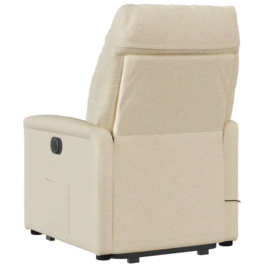 Fauteuil inclinable de massage électrique Crème Tissu - 7