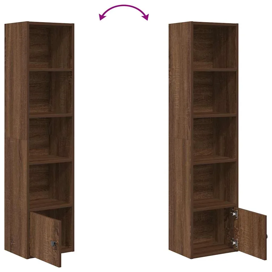 Bibliothèque chêne marron 31x24x127 cm bois d'ingénierie - 7