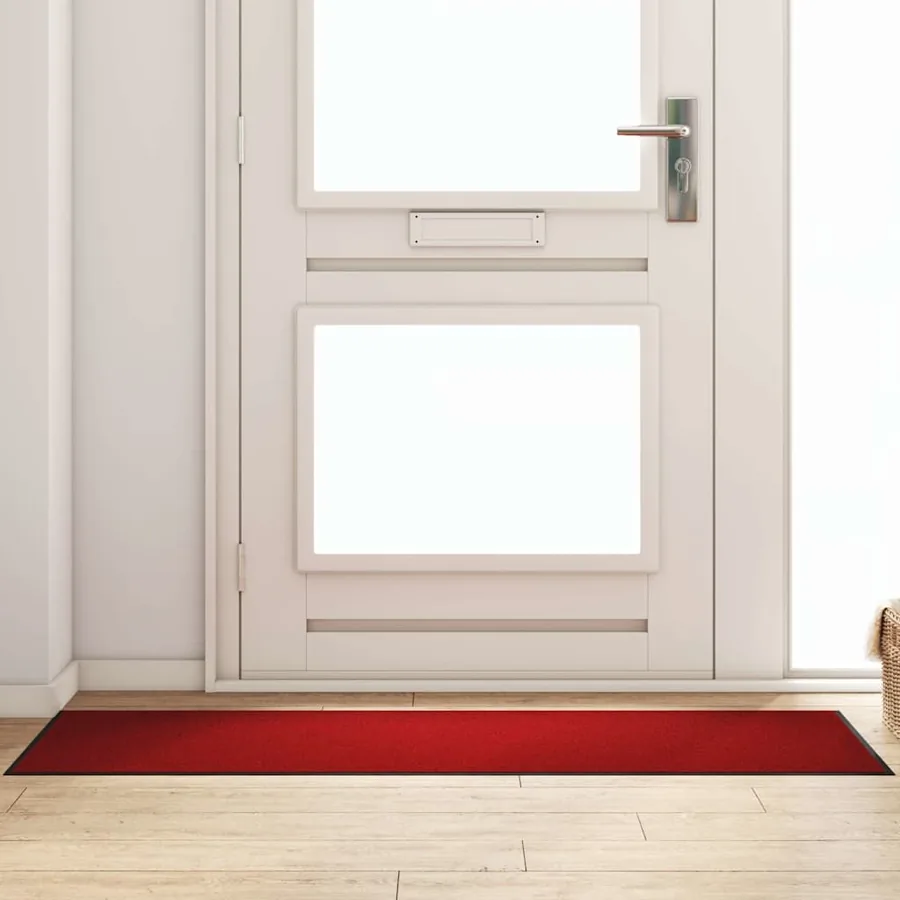 Tapis d'entrée Rouge et Noir 60 x 180 cm 100% Polyamide