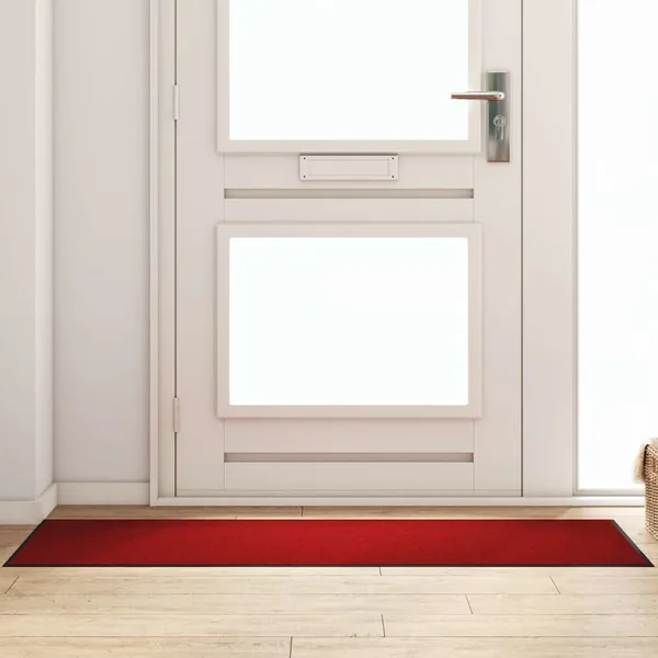 Tapis d'entrée Rouge et Noir 60 x 180 cm 100% Polyamide