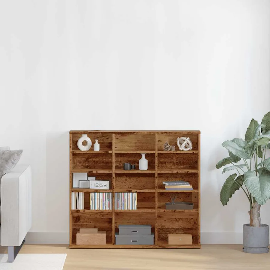 Armoire à CD vieux bois 100x23x89,5 cm bois d'ingénierie - 3