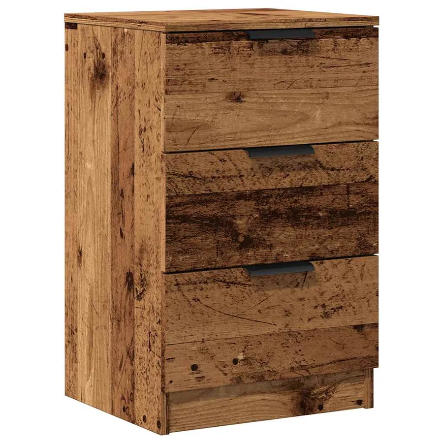 Table de chevet vieux bois 40x36x65 cm bois d'ingénierie - 2