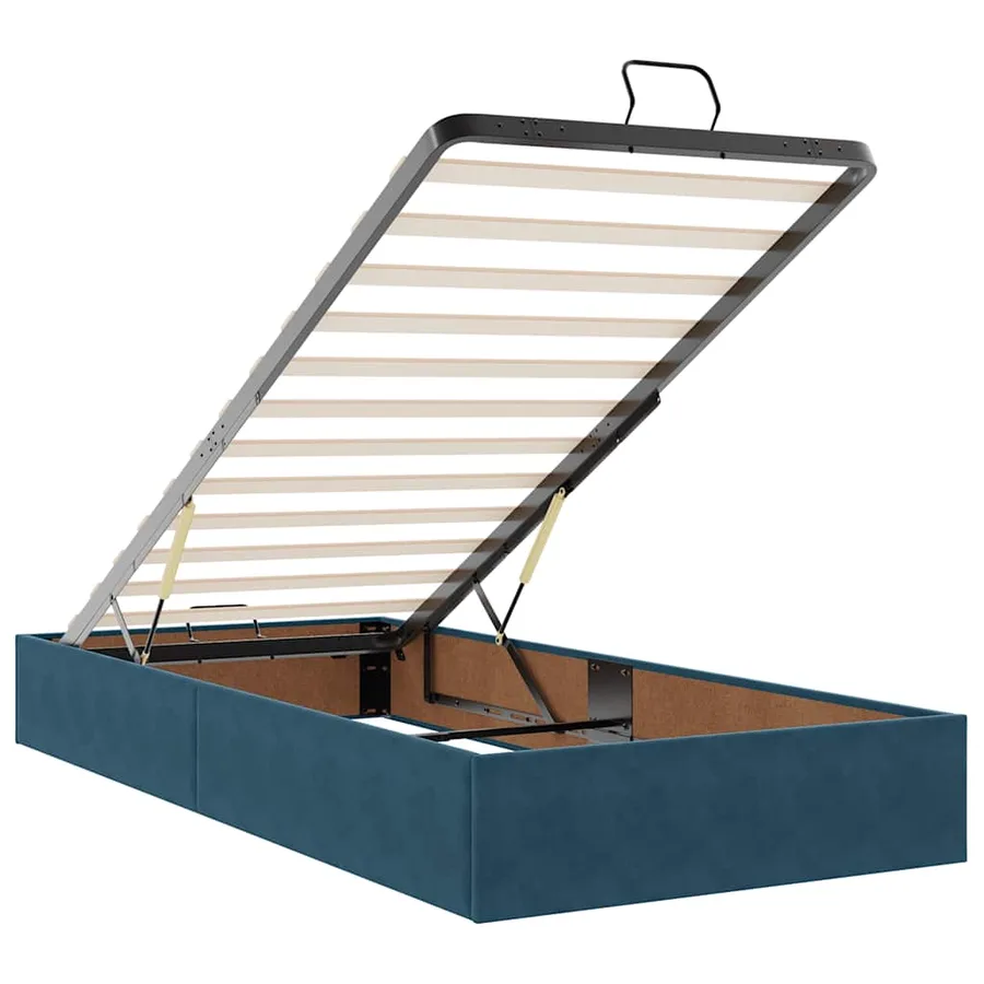 Cadre de lit ottoman avec matelas bleu foncé 180x200 cm velours - 10