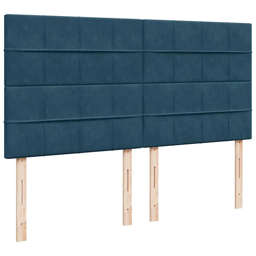 Cadre de lit ottoman avec matelas bleu foncé 180x200 cm velours - 12