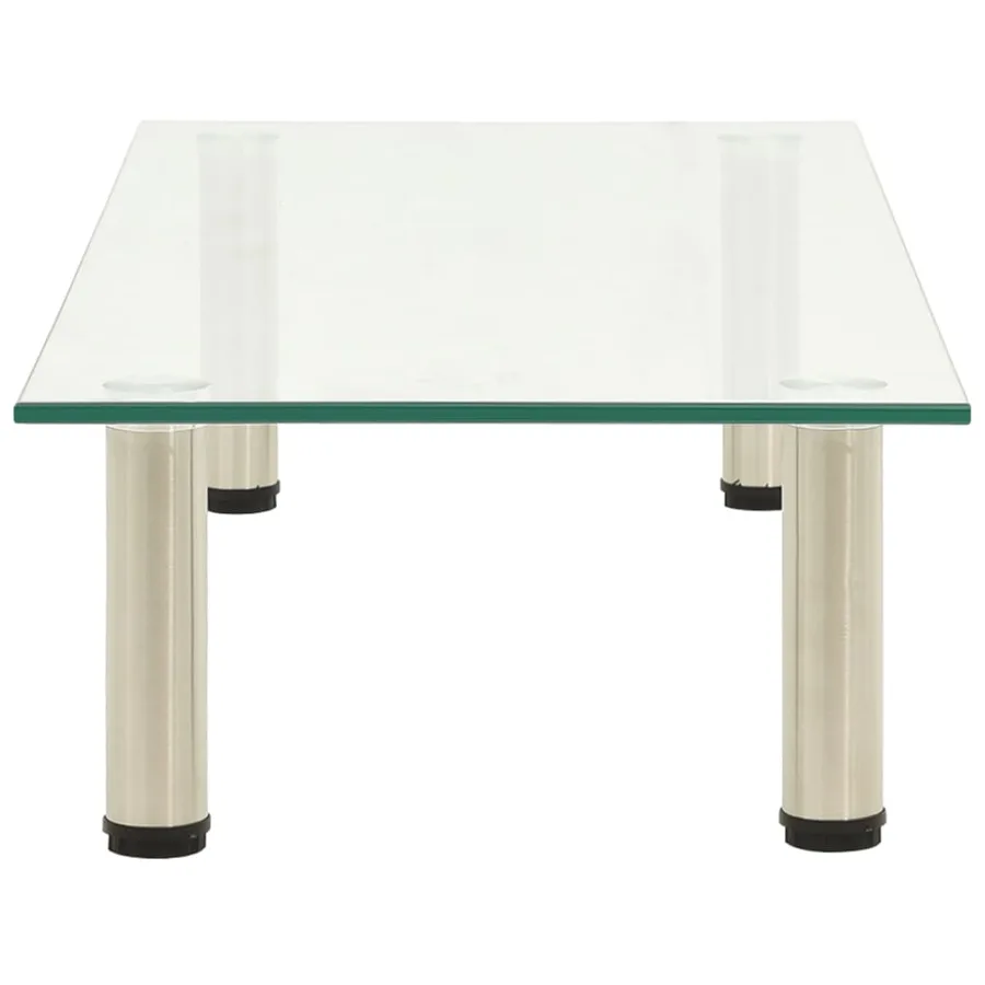 Meuble TV Transparent 80x35x17 cm Verre trempé - 3