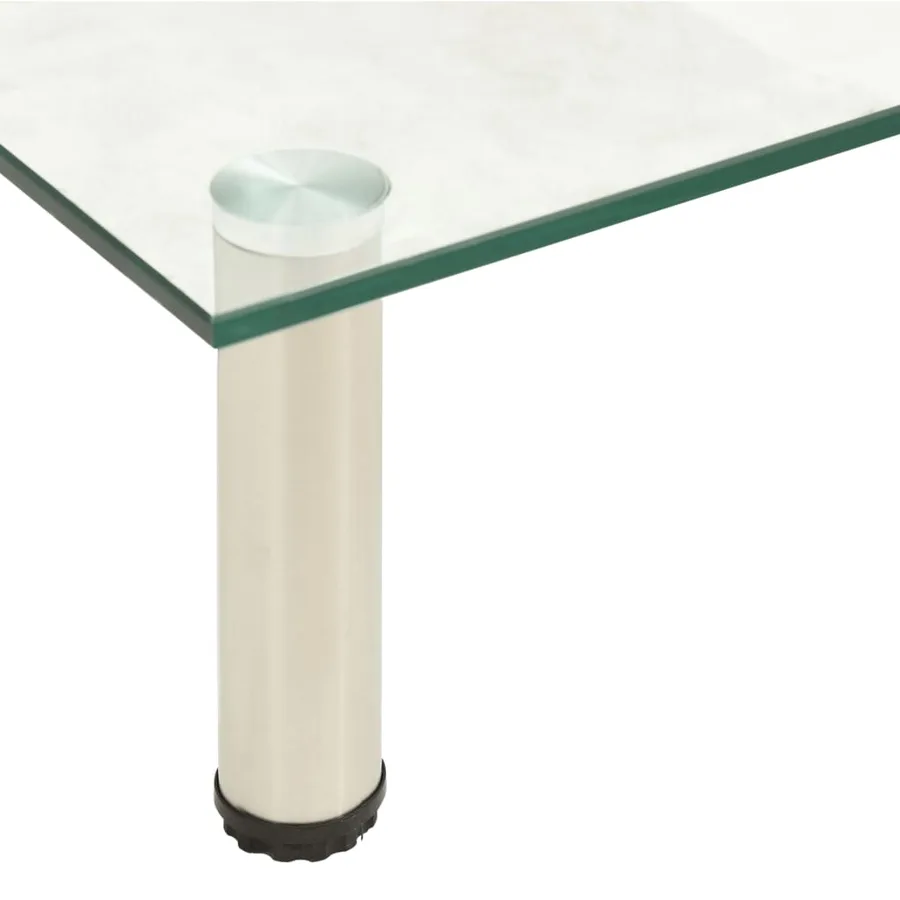 Meuble TV Transparent 80x35x17 cm Verre trempé - 4