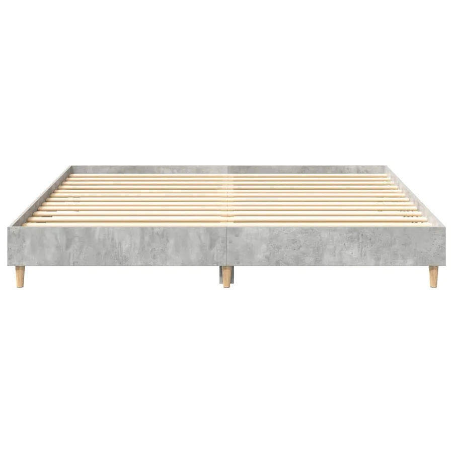 Cadre de lit sans matelas gris béton 180x200 cm bois ingénierie - 5
