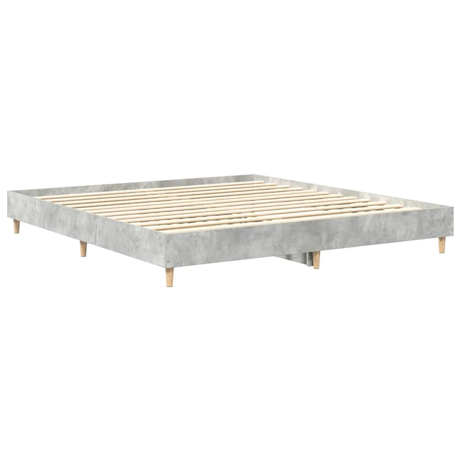 Cadre de lit sans matelas gris béton 180x200 cm bois ingénierie - 7