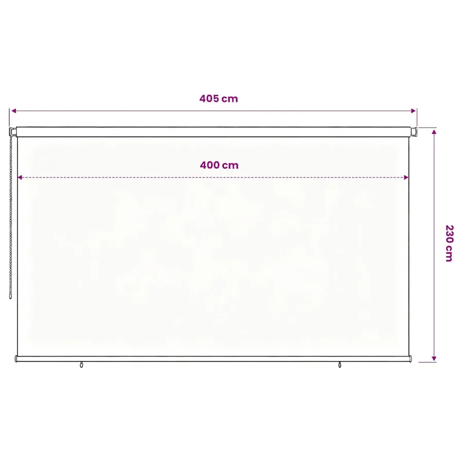 Store roulant d'extérieur 405 (l) x 230 (H) cm marron HDPE - 6