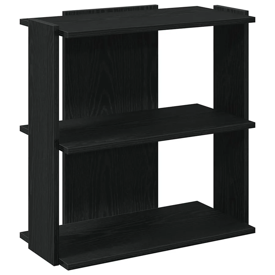 Bibliothèque à 3 niveaux noir 60x30x60 cm bois d'ingénierie - 2