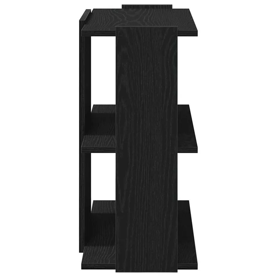 Bibliothèque à 3 niveaux noir 60x30x60 cm bois d'ingénierie - 5