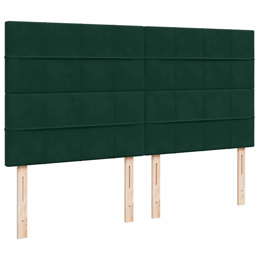 Cadre de lit ottoman avec matelas vert foncé 200x200 cm velours - 12
