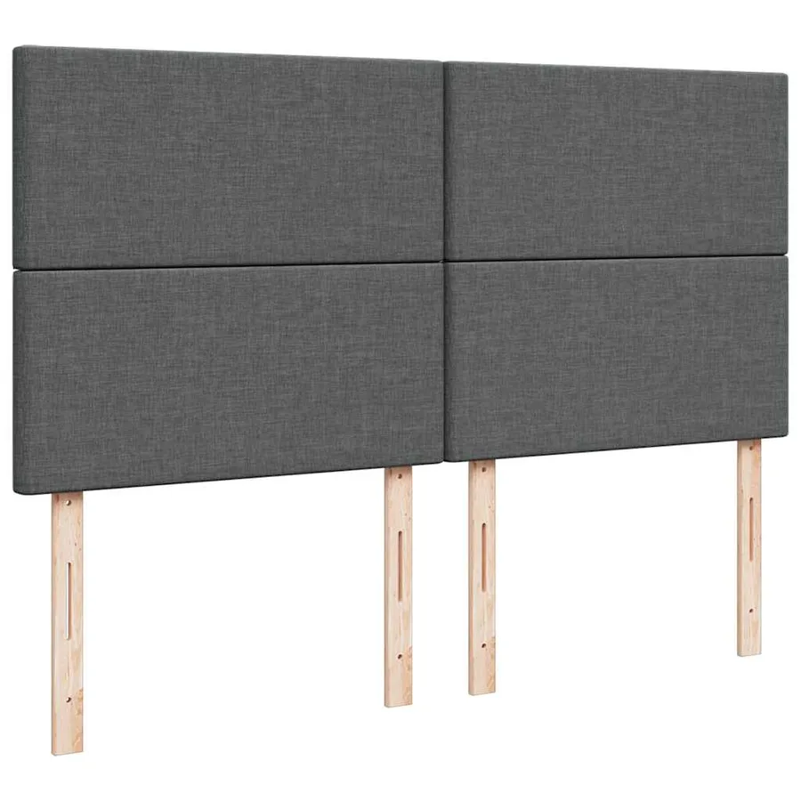 Cadre de lit ottoman avec matelas gris foncé 200x200cm tissu - 9