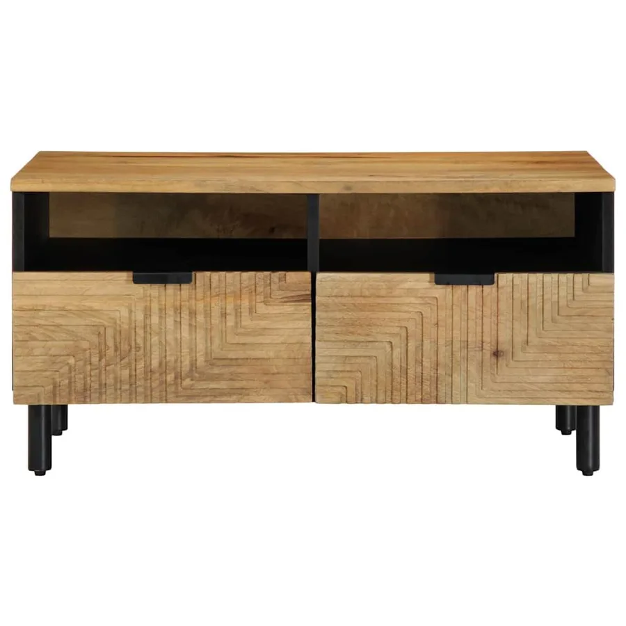 Table basse marron 80x54x40 cm bois massif de manguier - 3