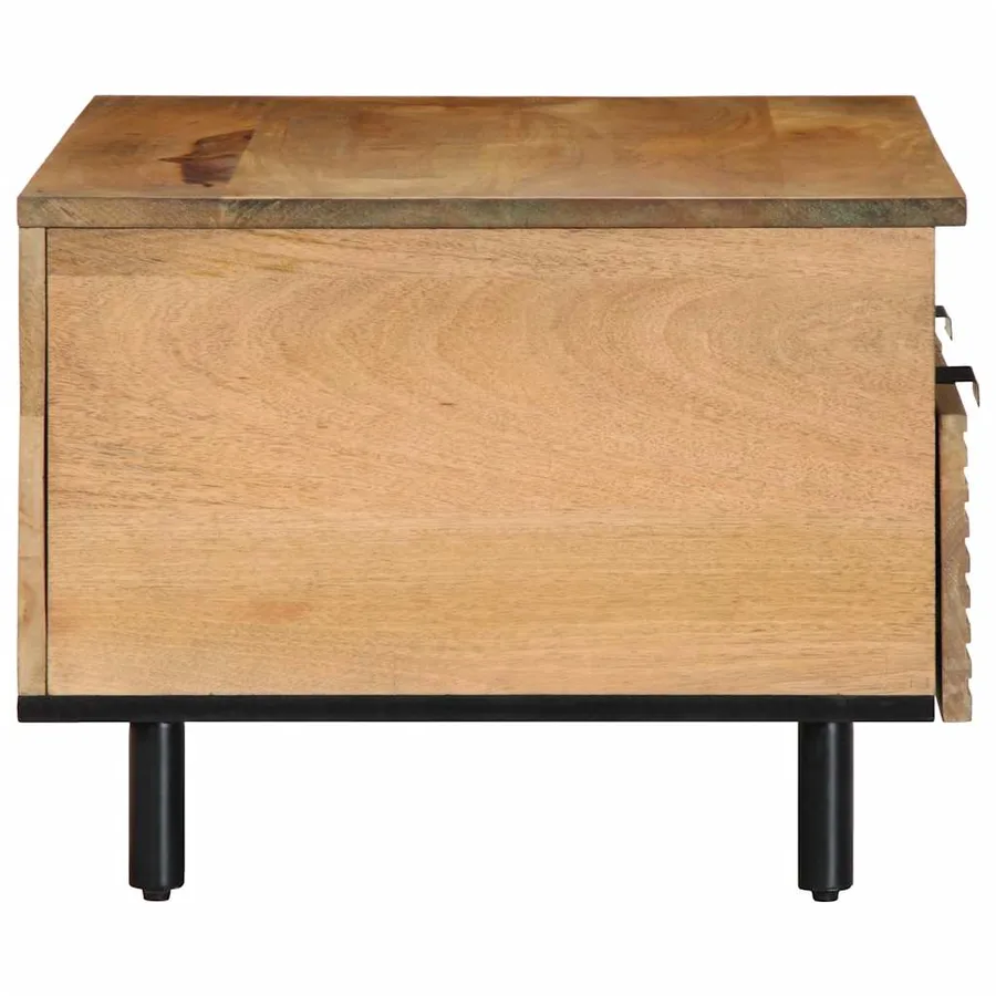 Table basse marron 80x54x40 cm bois massif de manguier - 4