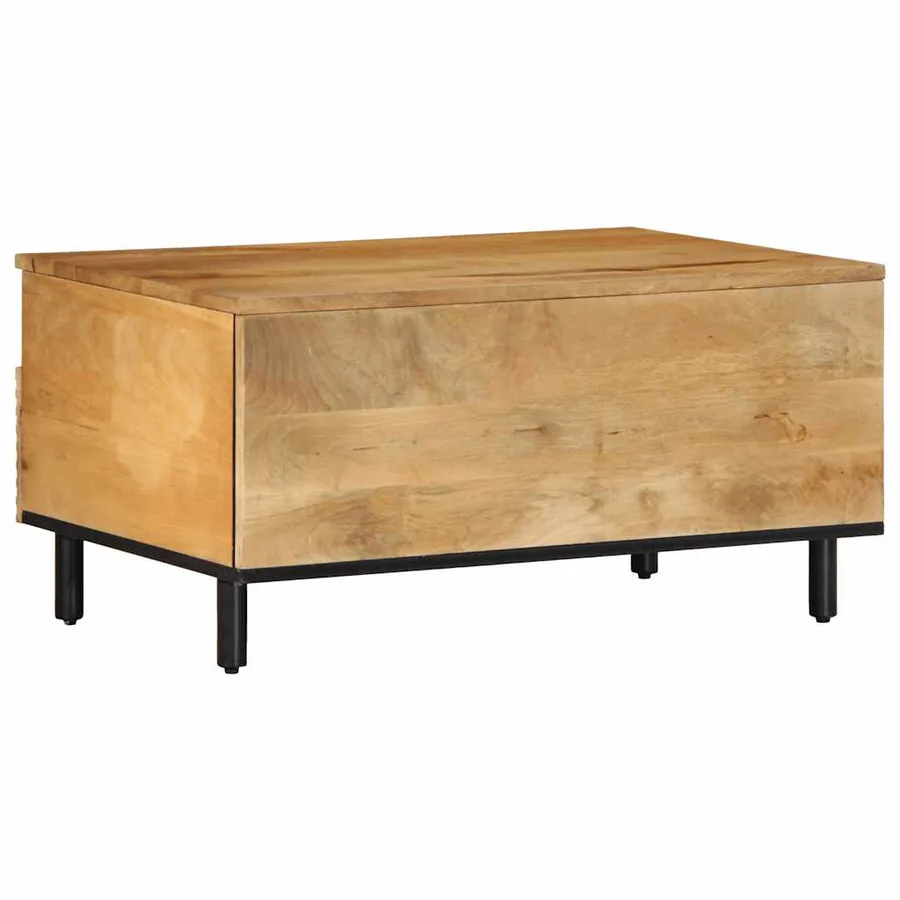 Table basse marron 80x54x40 cm bois massif de manguier - 5