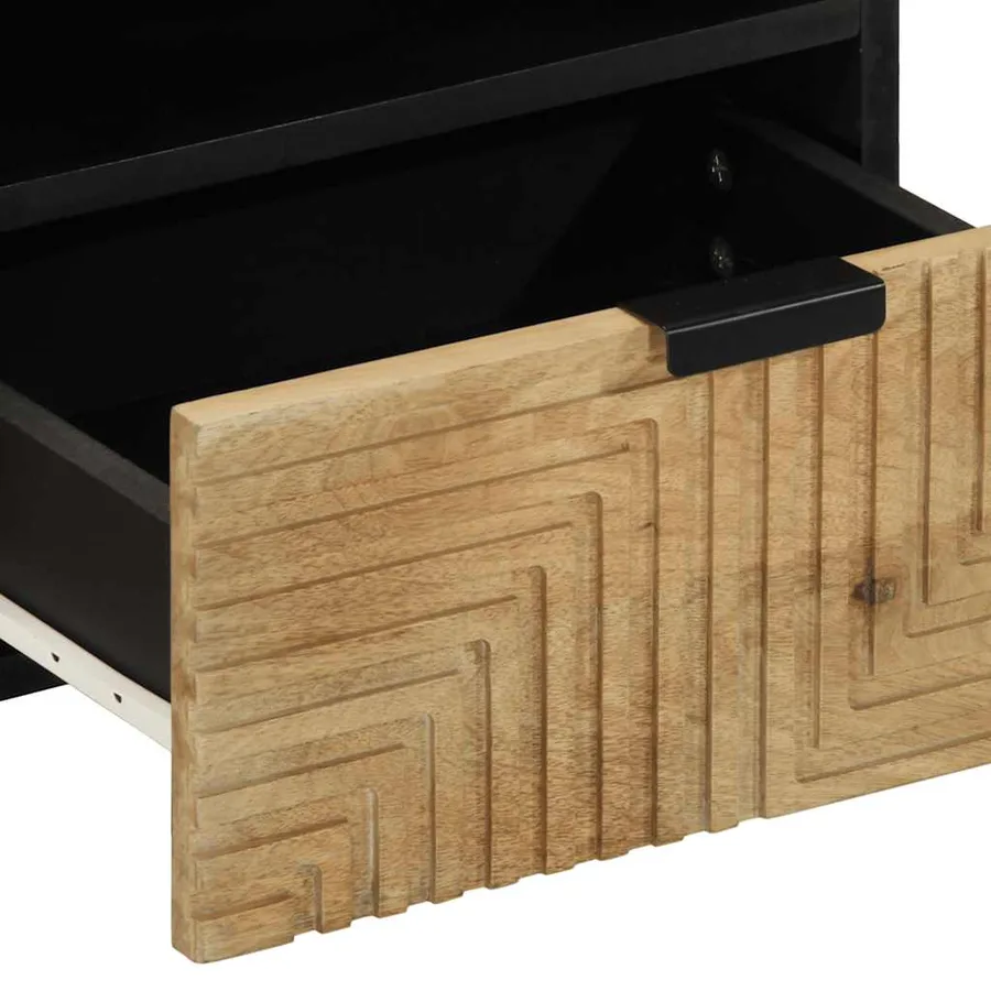 Table basse marron 80x54x40 cm bois massif de manguier - 7