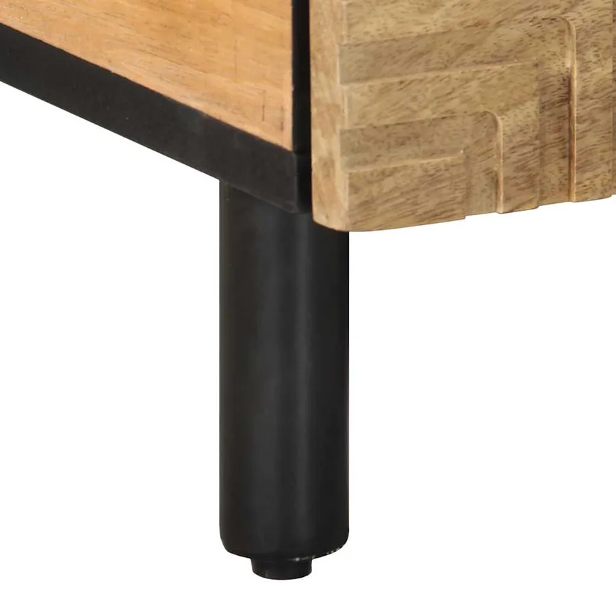 Table basse marron 80x54x40 cm bois massif de manguier - 8
