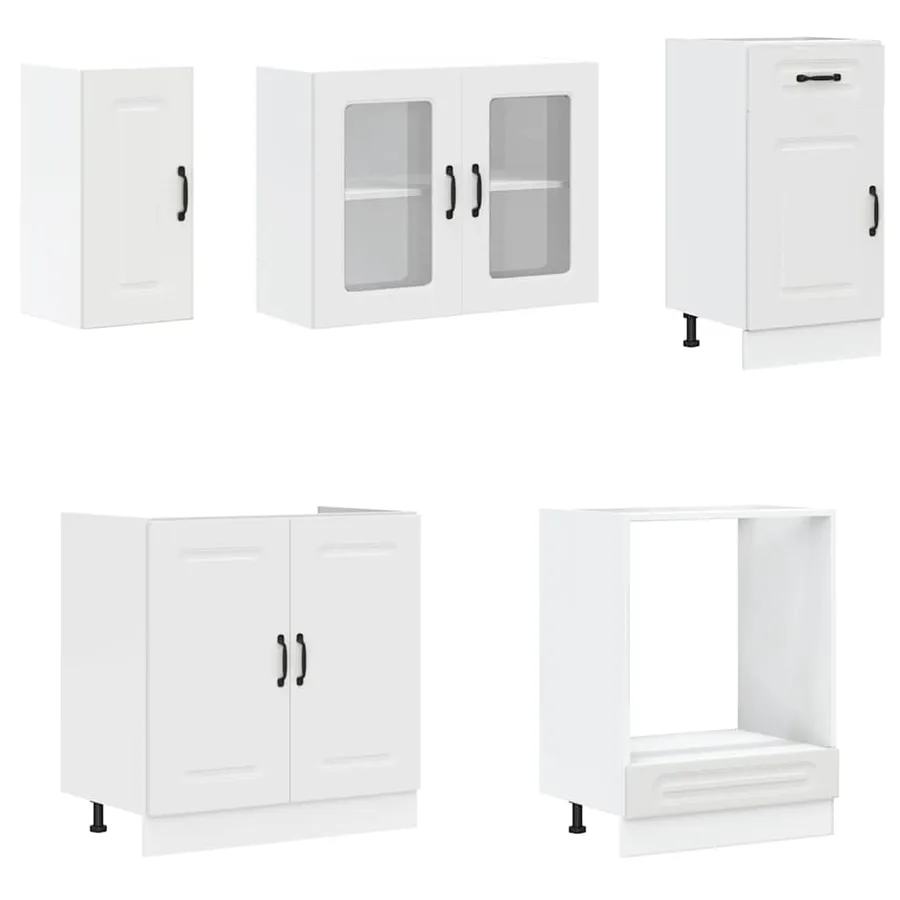 Ensemble d'armoires cuisine 8pcs Kalmar blanc bois d'ingénierie - 4