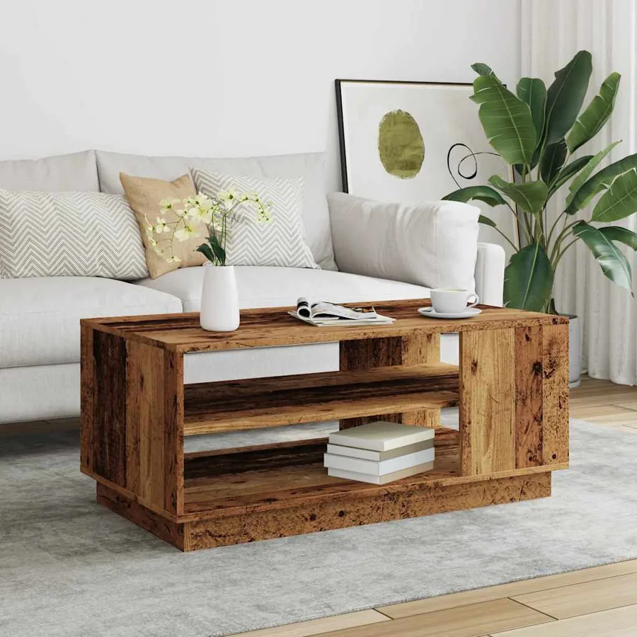 Table basse vieux bois 102x55x43 cm bois d'ingénierie - 3