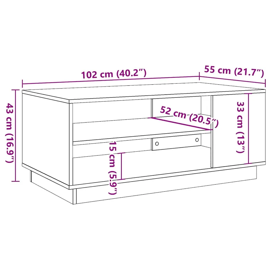 Table basse vieux bois 102x55x43 cm bois d'ingénierie - 9