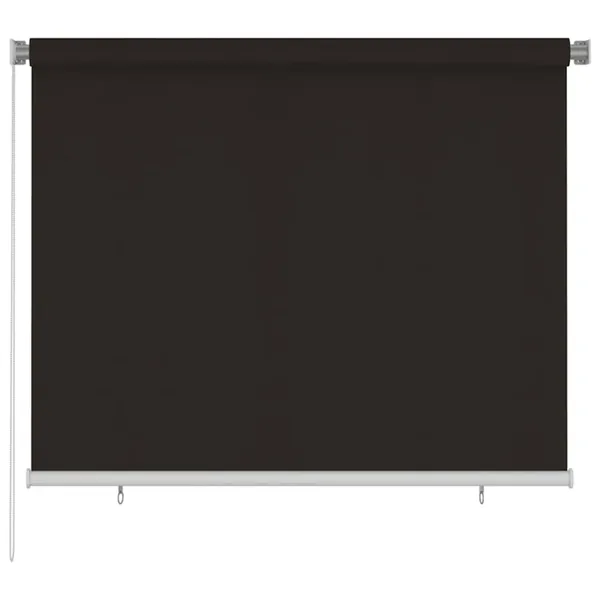 Store roulant d'extérieur 185 (l) x 140 (H) cm marron HDPE