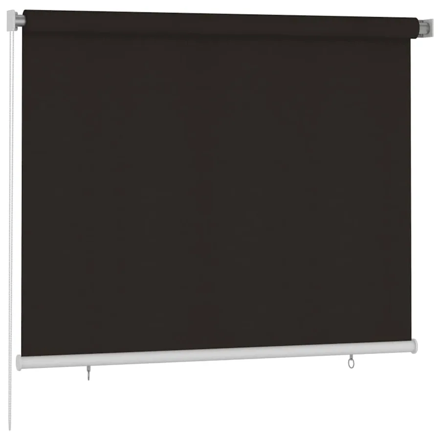 Store roulant d'extérieur 185 (l) x 140 (H) cm marron HDPE - 2