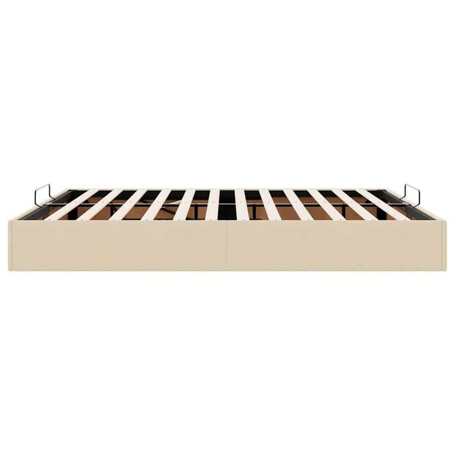 Cadre de lit ottoman sans matelas crème 180x200 cm tissu - 8