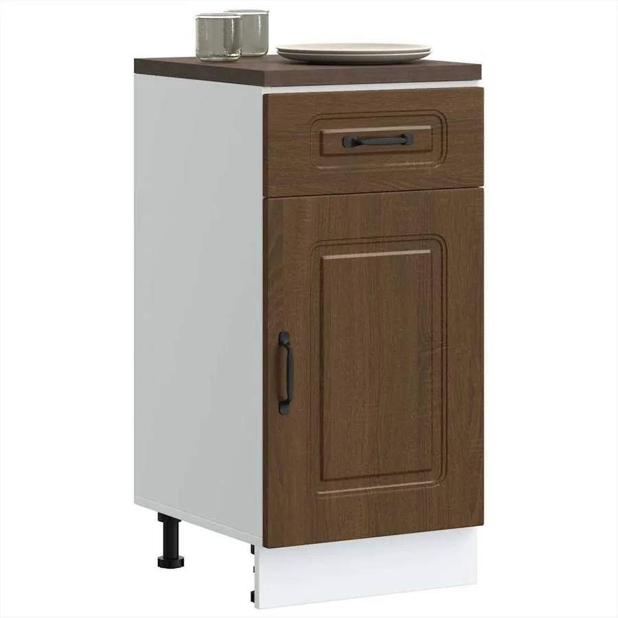 Armoire de cuisine Kalmar chêne marron bois d'ingénierie
