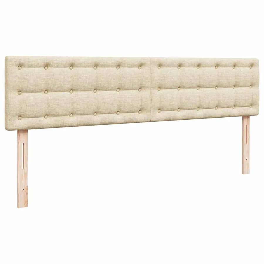 Cadre de lit ottoman avec matelas crème 200x200cm tissu - 13