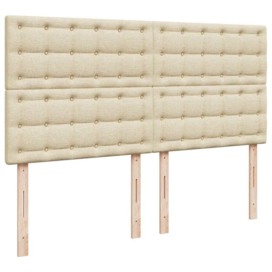 Cadre de lit ottoman avec matelas crème 200x200cm tissu - 10