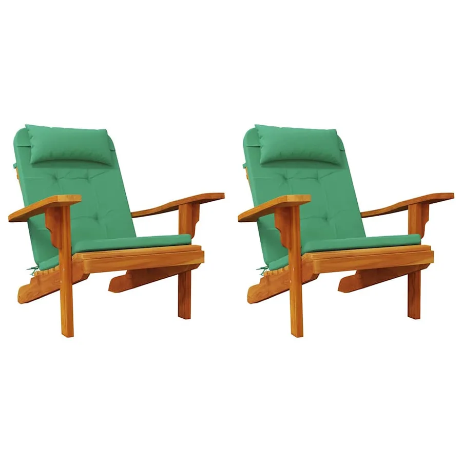 Coussins de chaise Uni 2 pcs Vert 58 x 77 x 4,5 cm Tissu Oxford - 2