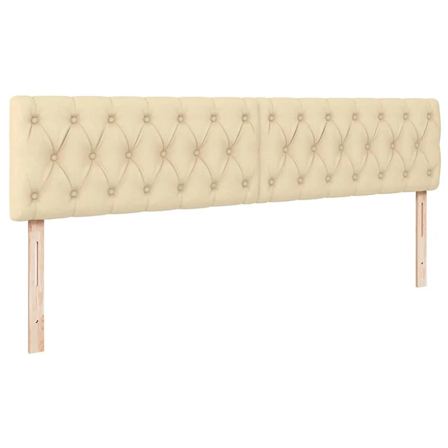 Cadre de lit ottoman avec matelas crème 200x200 cm tissu - 9