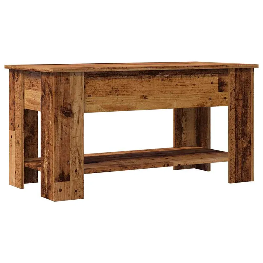 Table basse vieux bois 101x49x52 cm bois d'ingénierie - 4